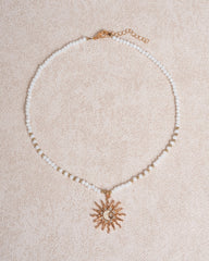 White Sun Pendant Necklace | Rihoas