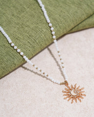 White Sun Pendant Necklace | Rihoas