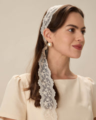 Beige Lace Hair Belt | Rihoas