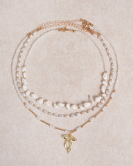 Pearl Beaded Clavicle Necklace | Rihoas