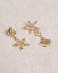 Gold Starfish Shell Earrings | Rihoas