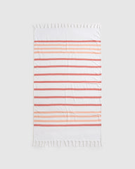 Orange Striped Tassel Beach Towel | Rihoas