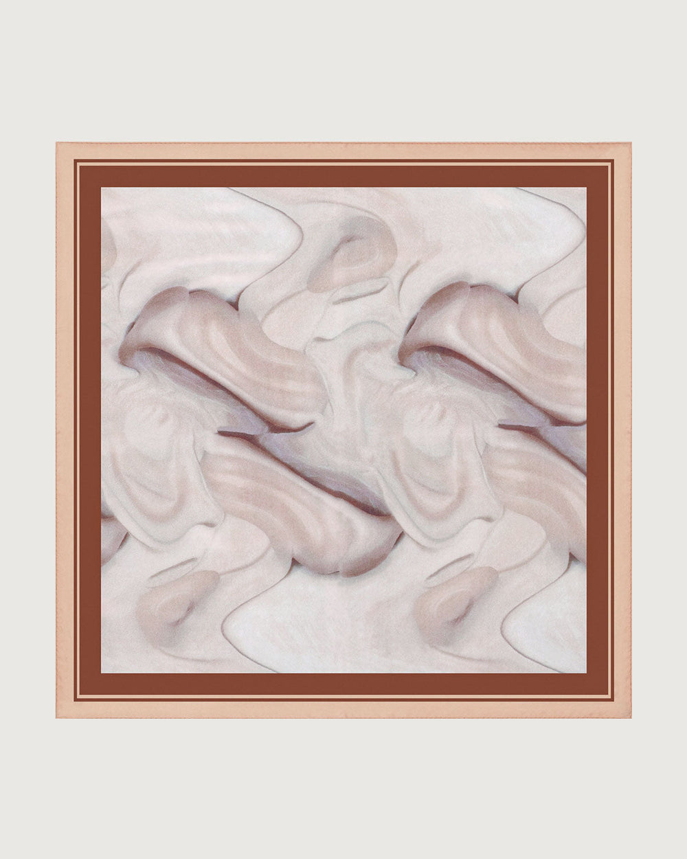 The Khaki Abstract Painting Square Scarf | Rihoas