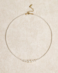 White Pearl Retro Alloy Necklace | Rihoas
