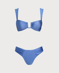 Blue Triangle High Stretch Bikini Set | Rihoas