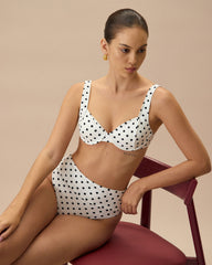 The White Polka Dot Underwire Bikini Top | Rihoas