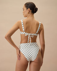 The White Polka Dot Underwire Bikini Top | Rihoas