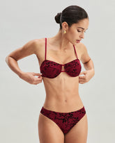 Red Floral Underwire Bikini Set | Rihoas
