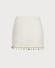 Beige Textured Sequins Cover-up | Rihoas
