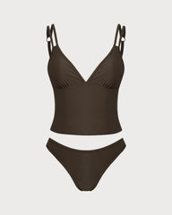 Coffee High Stretch Tankini Set | Rihoas