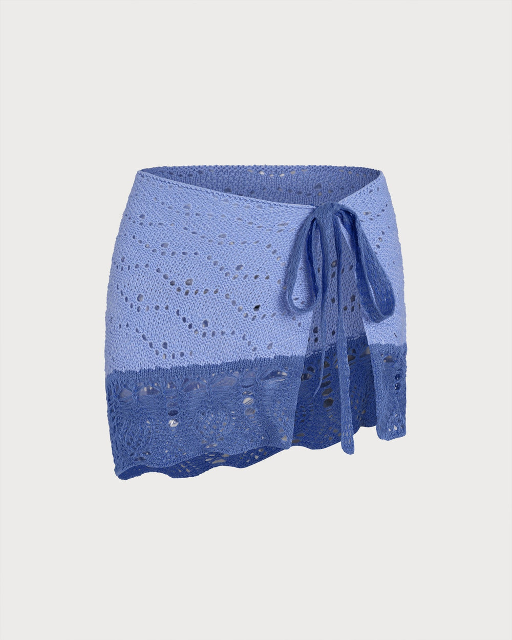 Blue Textured Contrasting Cover-up | Rihoas