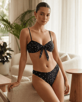 Black Polka Dot Bikini Sets | Rihoas