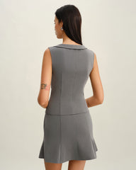 Collared Button Tank Top | Rihoas