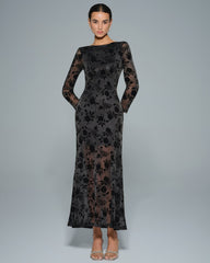 Black Floral Tunic Maxi Dress | Rihoas
