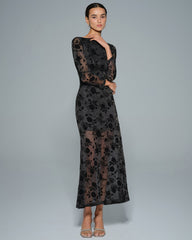 Black Floral Tunic Maxi Dress | Rihoas