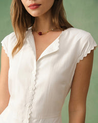 The Solid Color Lapel Midi Dress | Rihoas