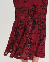 Red Floral Sleeveless Maxi Dress | Rihoas