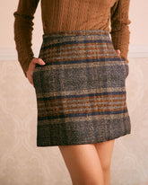 The Brown Natural Waisted Striped Mini Skirt | Rihoas