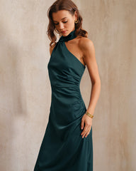 Green One Shoulder Maxi Dress | Rihoas