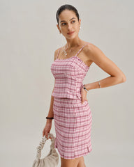 Pink Plaid Cami Top | Rihoas
