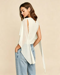 Apricot Round Neck Ruched Tee | Rihoas