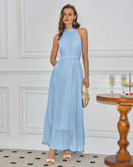 Blue Turtle Ruched Maxi Dress | Rihoas
