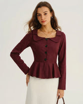 Red Square Neck Viscose Blouse | Rihoas
