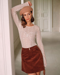 Apricot Textured See Through Tee | Rihoas