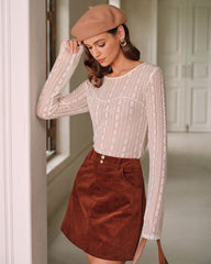 Apricot Textured See Through Tee | Rihoas