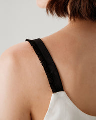 White Contrast Square Neck Tank Top | Rihoas