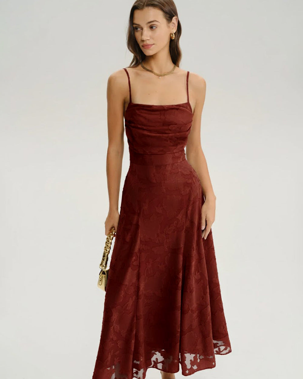 Red X Cross Floral Maxi Dress | Rihoas