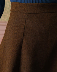 The Solid High Waisted Tweed Skirt | Rihoas