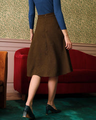 The Solid High Waisted Tweed Skirt | Rihoas