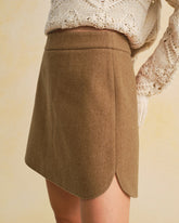 Caramel Natural Waisted A-Line Mini Skirt | Rihoas
