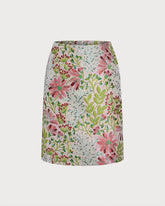 Floral Zipper Straight Skirt | Rihoas