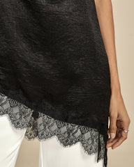 Black Lace Turtle Tank Top | Rihoas