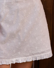 White Ruffle A-Line Mini Skirt | Rihoas