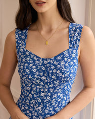 The Single-breasted Floral Midi Dress | Rihoas