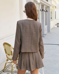 Brown Button Pockets Jacket | Rihoas