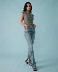 Black Plaid Viscose Tee | Rihoas