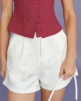 Apricot Jacquard Pockets Shorts | Rihoas