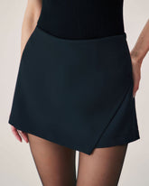 Black Wrap Zipper Skort | Rihoas