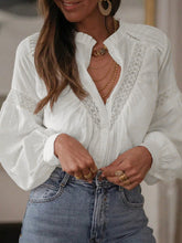 White Button Ruffled Shirt | Rihoas