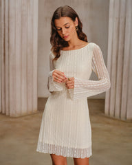 Apricot Lace Bell Sleeve Mini Dress | Rihoas