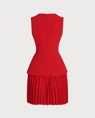 Red Ruched Mini Dress | Rihoas