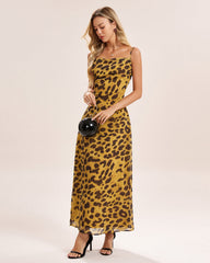 Yellow X Cross Slip Maxi Dress | Rihoas
