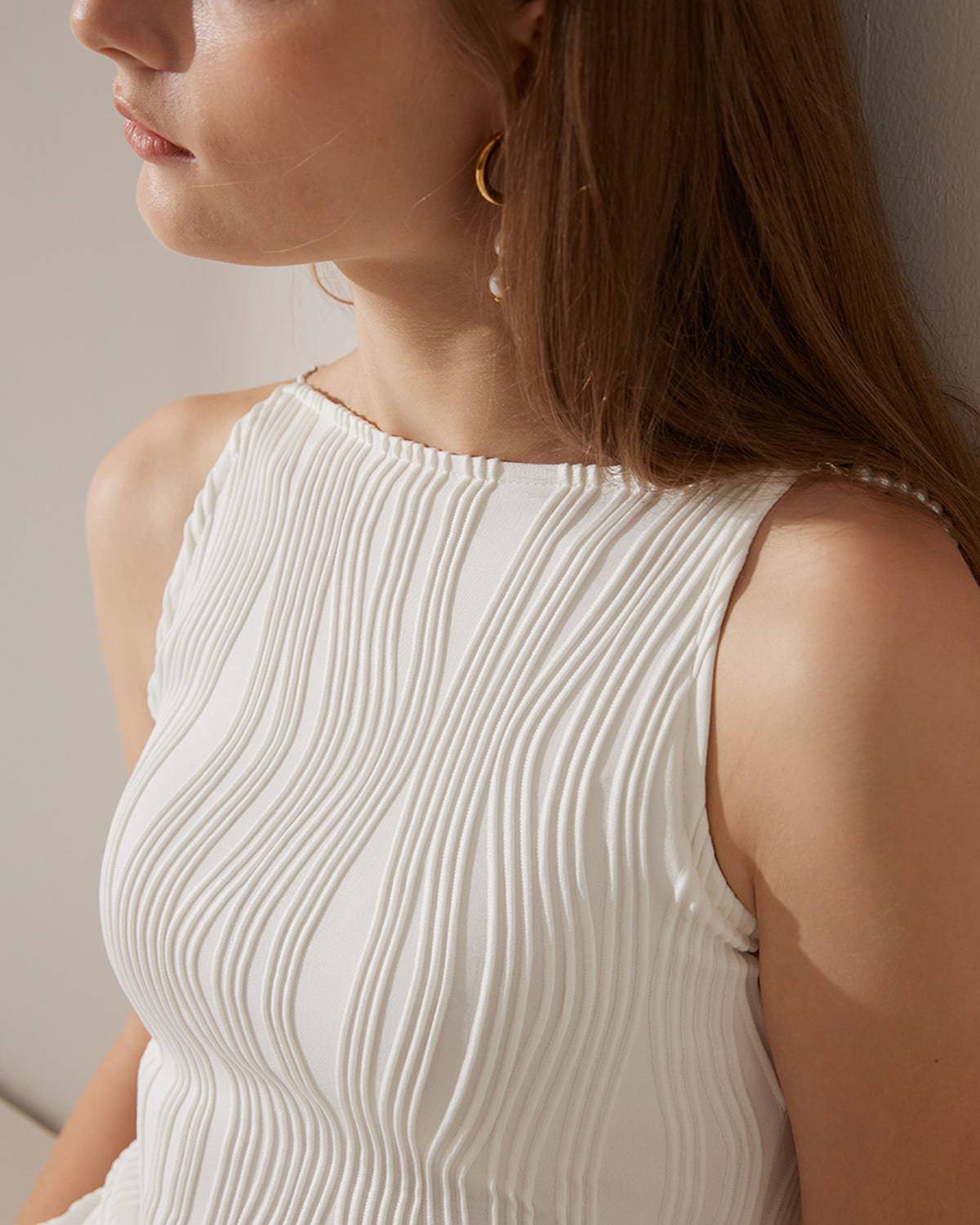 The Water Ripple Textured Cami Dress | Rihoas
