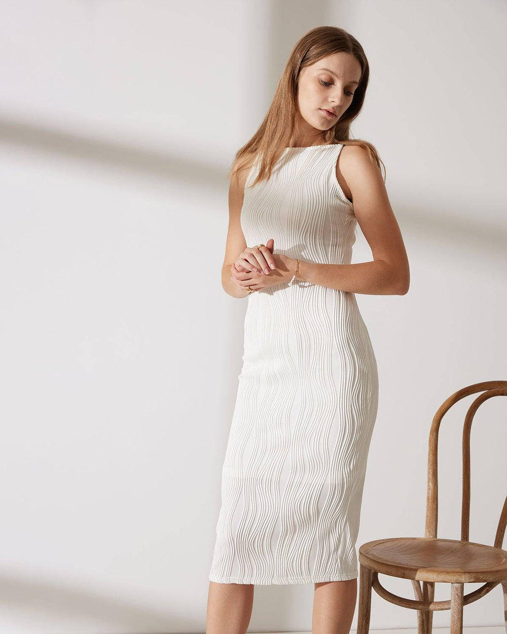 The Water Ripple Textured Cami Dress | Rihoas