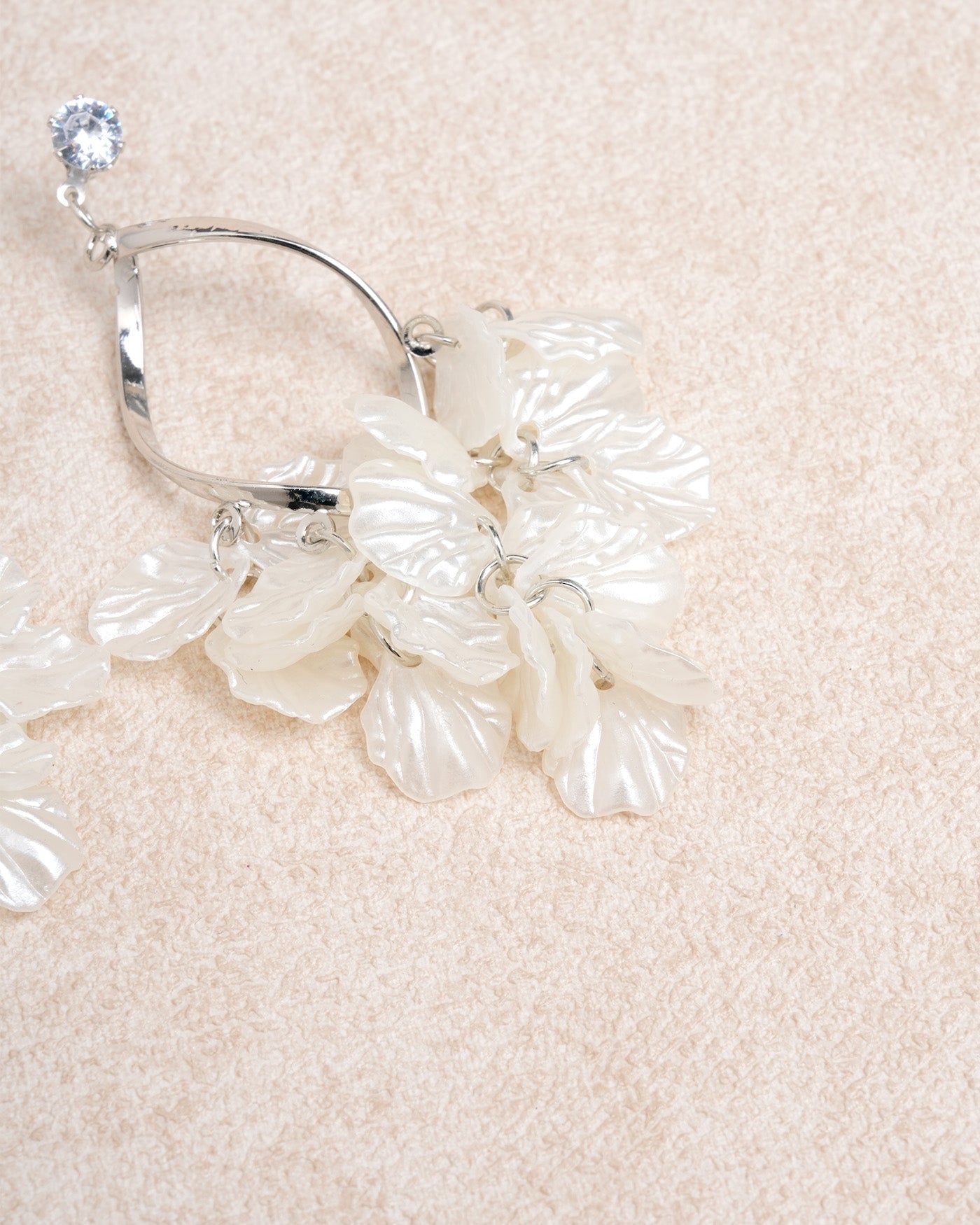 White Alloy Earrings | Rihoas