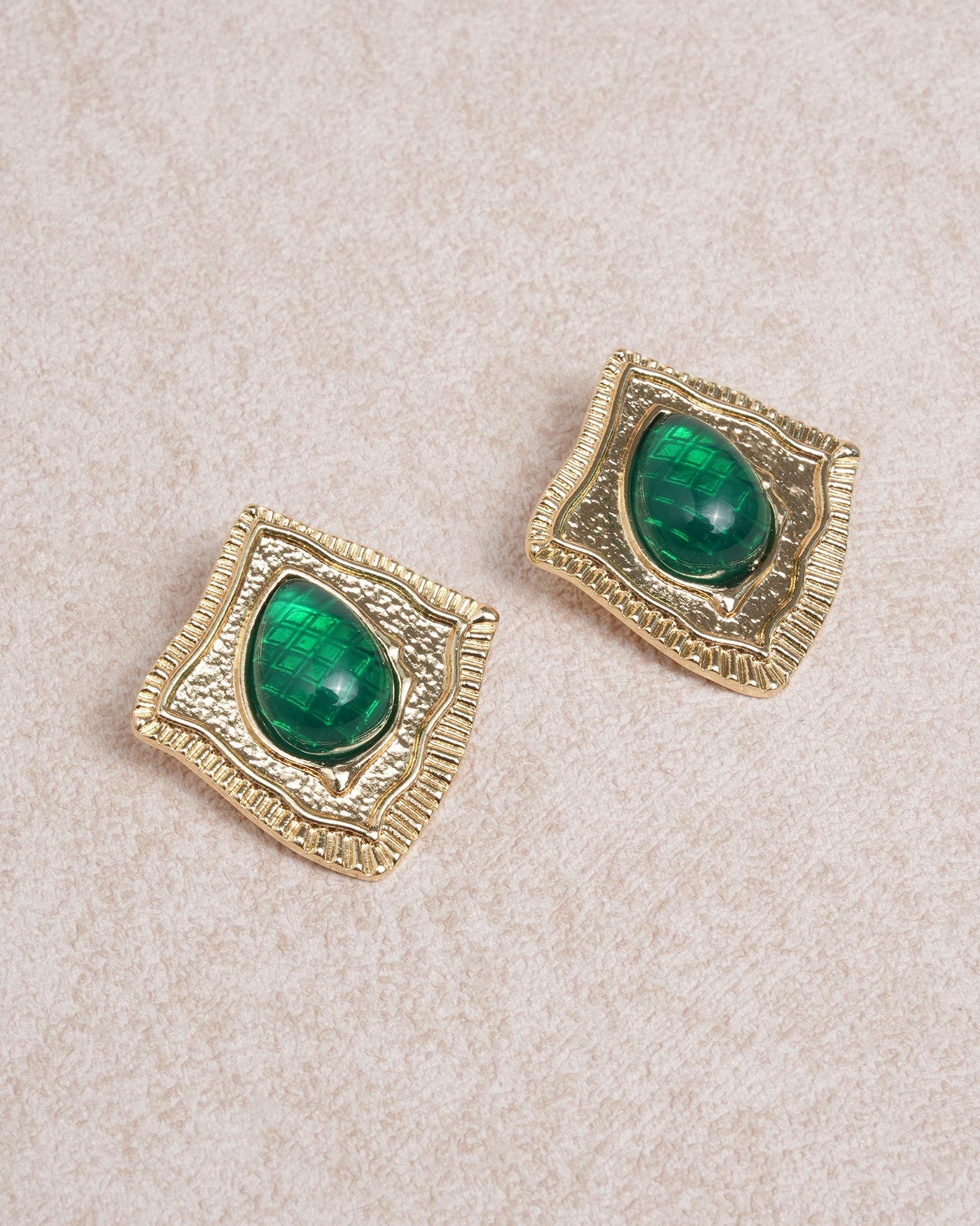 Green Geometry Earrings | Rihoas